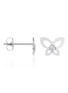 Boucles d'oreilles or blanc et oxydes de zirconium "Envole-moi"