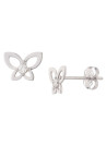 Boucles d'oreilles or blanc et oxydes de zirconium "Envole-moi"