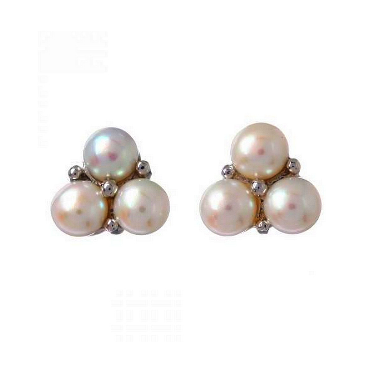 Boucles d'oreilles argent et perles de cultures blanches "Mes 3 perles"