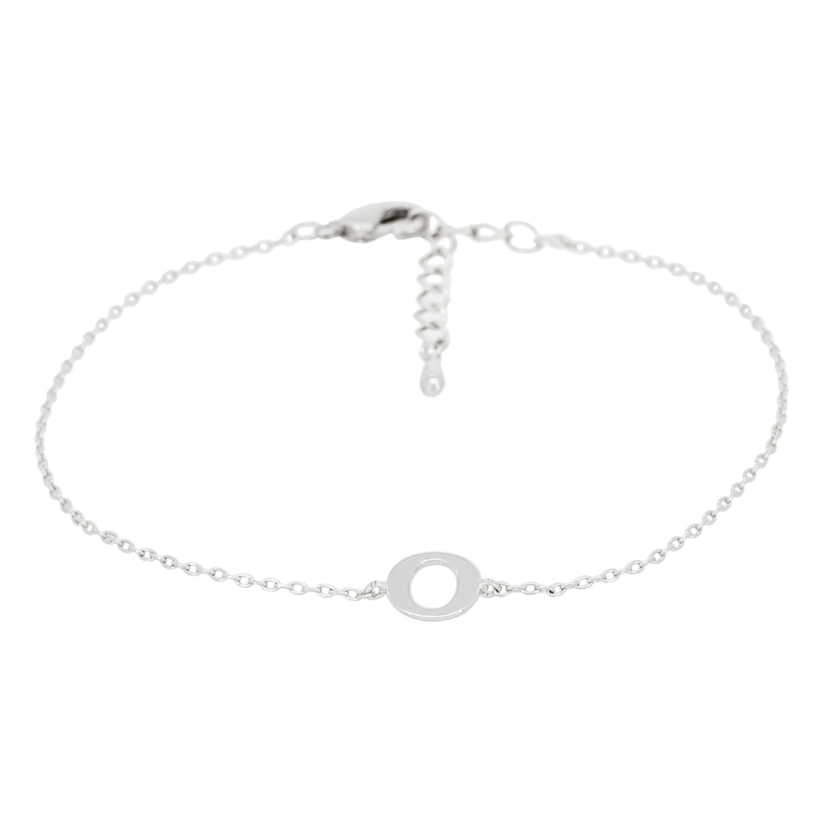 Bracelet Lettre O Zirconium Bracelet Lettre O Argenté