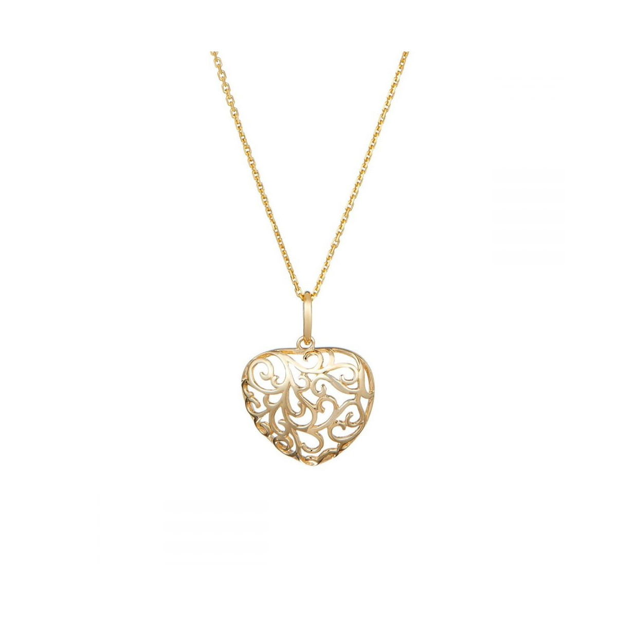 Pendentif forgé Or Jaune 9k cœur Pendentif Or Jaune