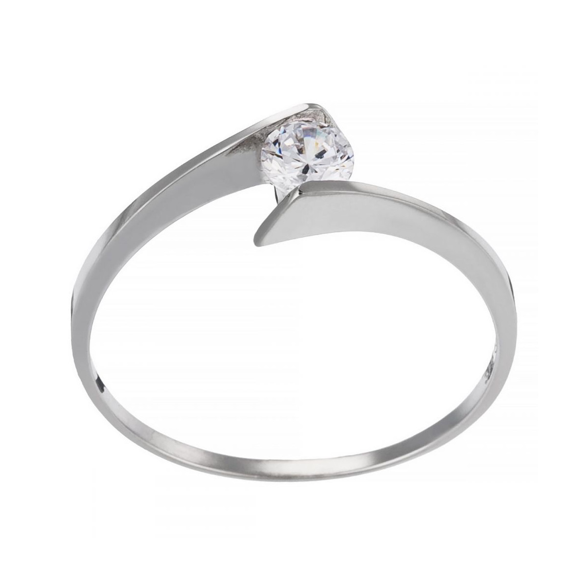 Bague solitaire Or Blanc et oxydes de zirconium joliesse Bague "Splendeur" Or blanc
