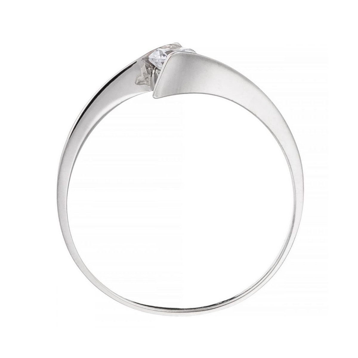 Bague solitaire Or Blanc et oxydes de zirconium joliesse Bague "Splendeur" Or blanc