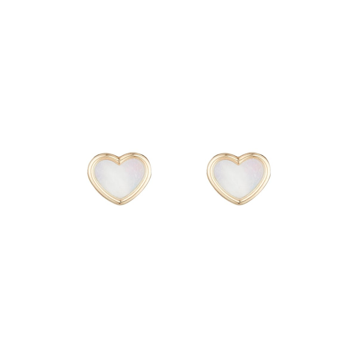 Boucles d'oreilles Fille Forme de cœur Nacre Blanche | Mes-bijoux.fr