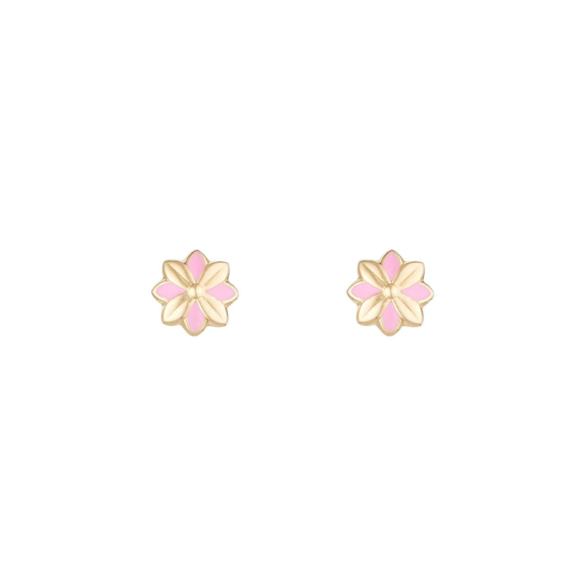 Boucles d'oreilles enfant Or jaune 375/1000 et émail Boucles d'oreilles "Astrale" Or jaune