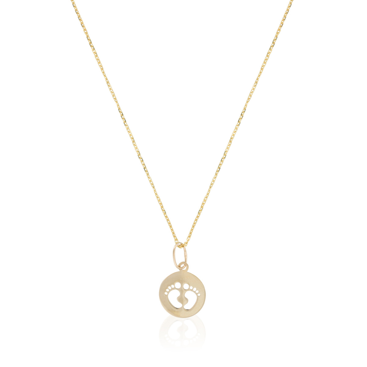 Pendentif Médaille Petits Pieds de bébé Or jaune Pendentif "Premiers Pas" Or jaune