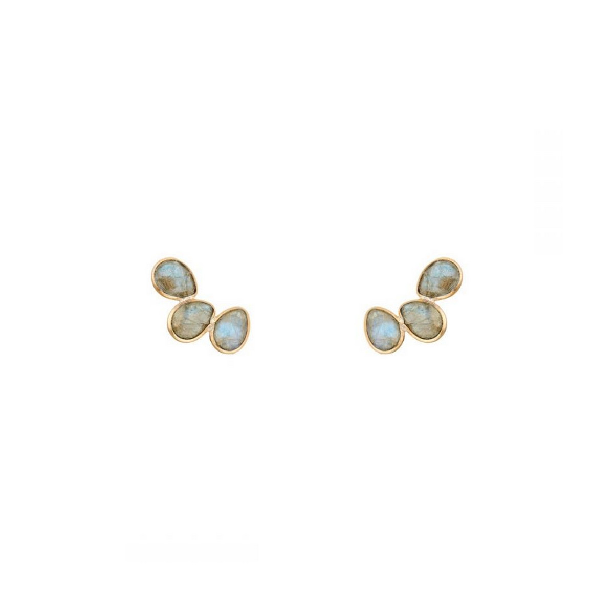 Boucles d'oreilles "Vicky" Labradorite Boucles d'oreilles "Reflet" Labradorite Laiton doré