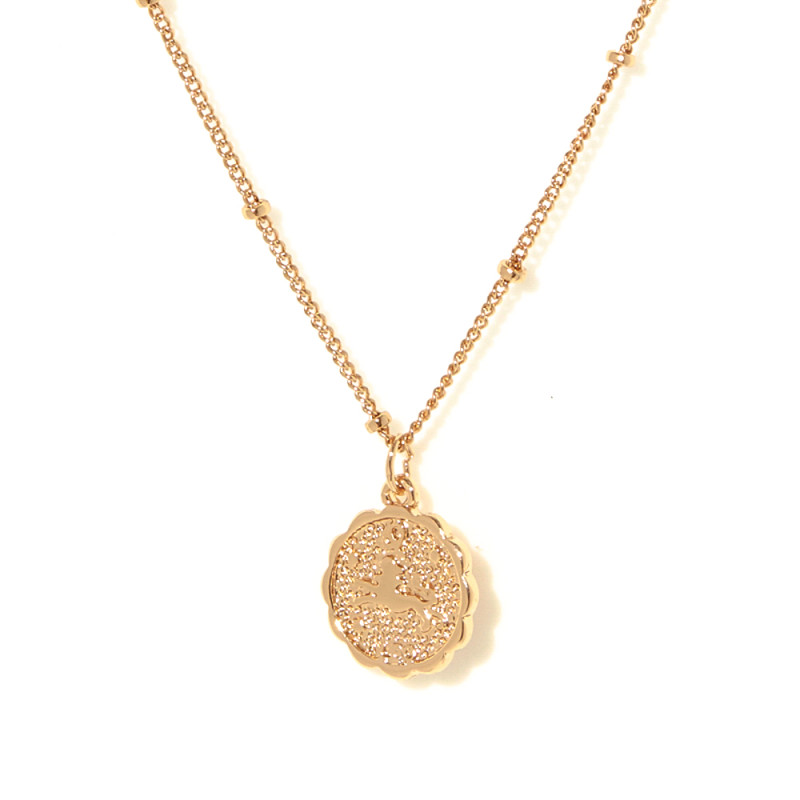 Collier médaille astrologique Lion
