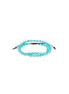 Bracelet cordon double tour avec acier et perles de turquoises