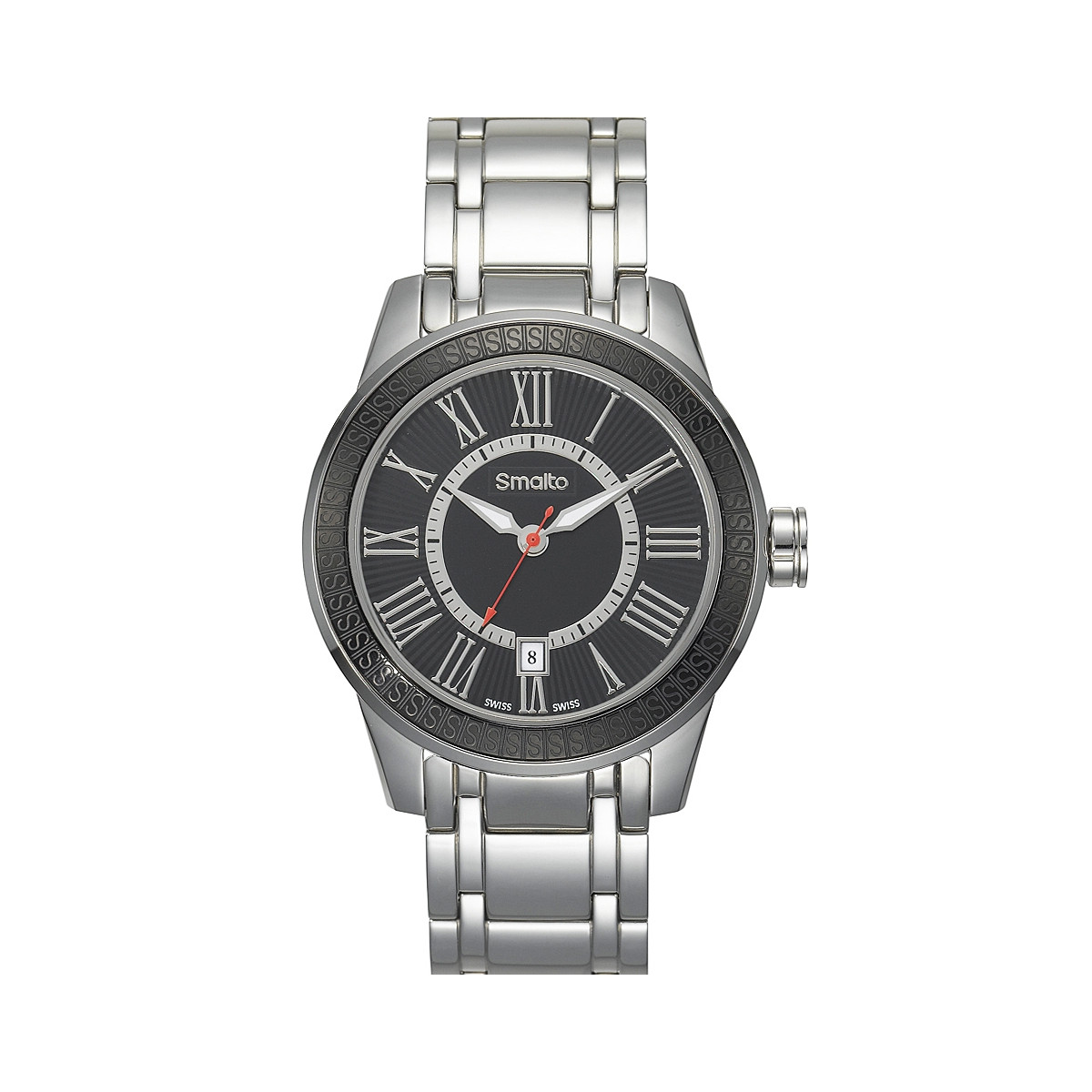 Montre Homme Smalto acier - cadran noir - 45 mm