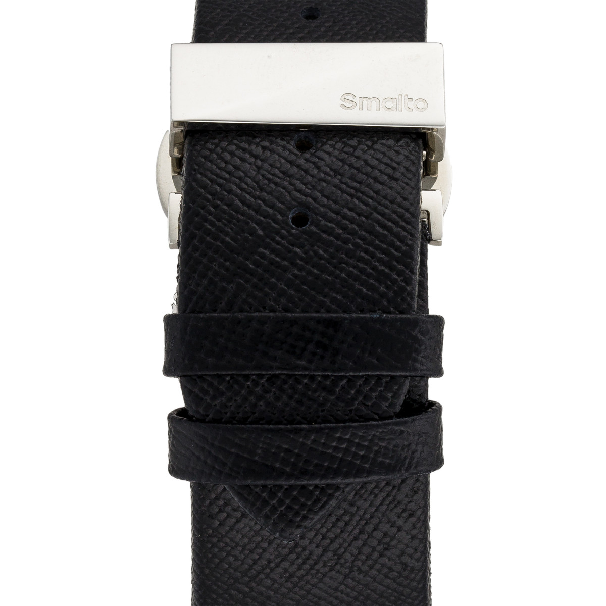 Montre Homme Smalto GIOIA acier - bracelet cuir noir - 36 mm