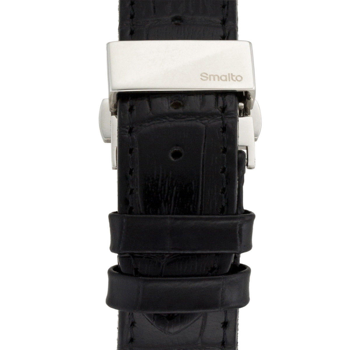 Montre Homme Smalto chronographe noir - bracelet cuir - 42 mm