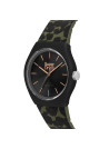 Montre femme Superdry URBAN LEOPARD - cadran noir - bracelet vert avec motifs