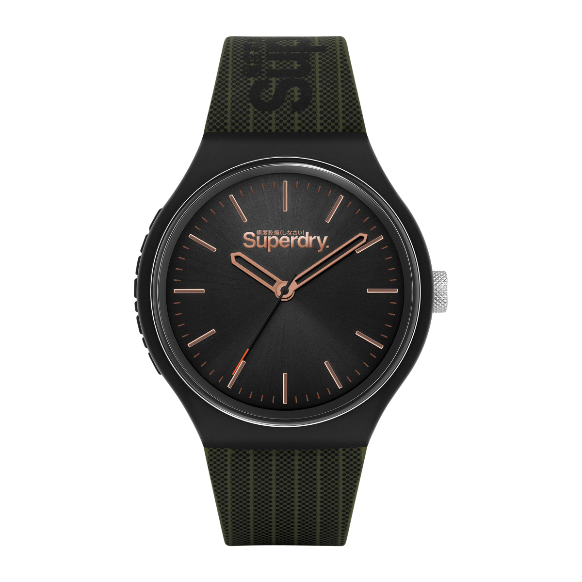 Montre homme Superdry URBAN XL MESH - cadran noir - bracelet kaki