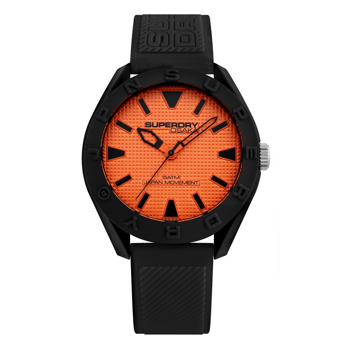 Montre homme Superdry OSAKA - cadran orange - bracelet noir