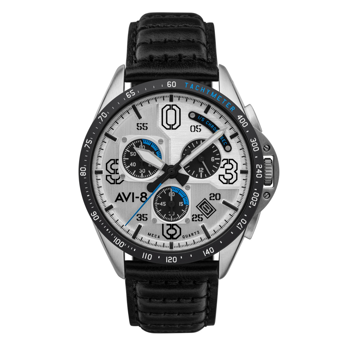 Montre AVI-8 P-51MUSTANG méca-quartz chronographe cadran blanc bracelet noir Montre AVI-8 P-51 Mustang - Quartz Chronographe - AV-4077-01