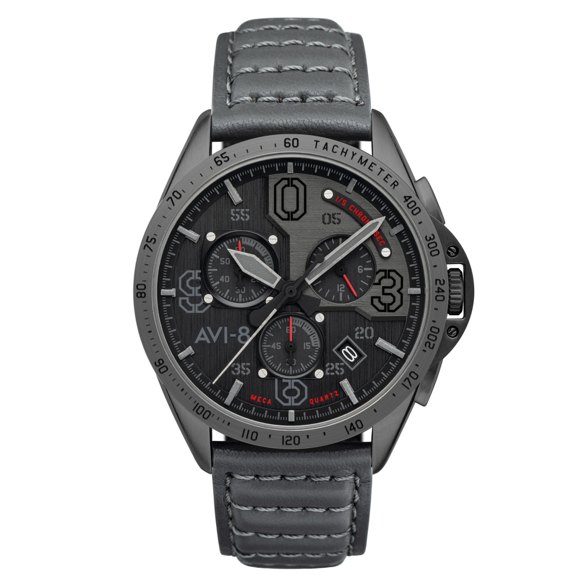 Montre AVI-8 P-51 MUSTANG méca-quartz chronographe - cadran noir - bracelet gris Montre AVI-8 P-51 Mustang - Quartz Chronographe - AV-4077-03