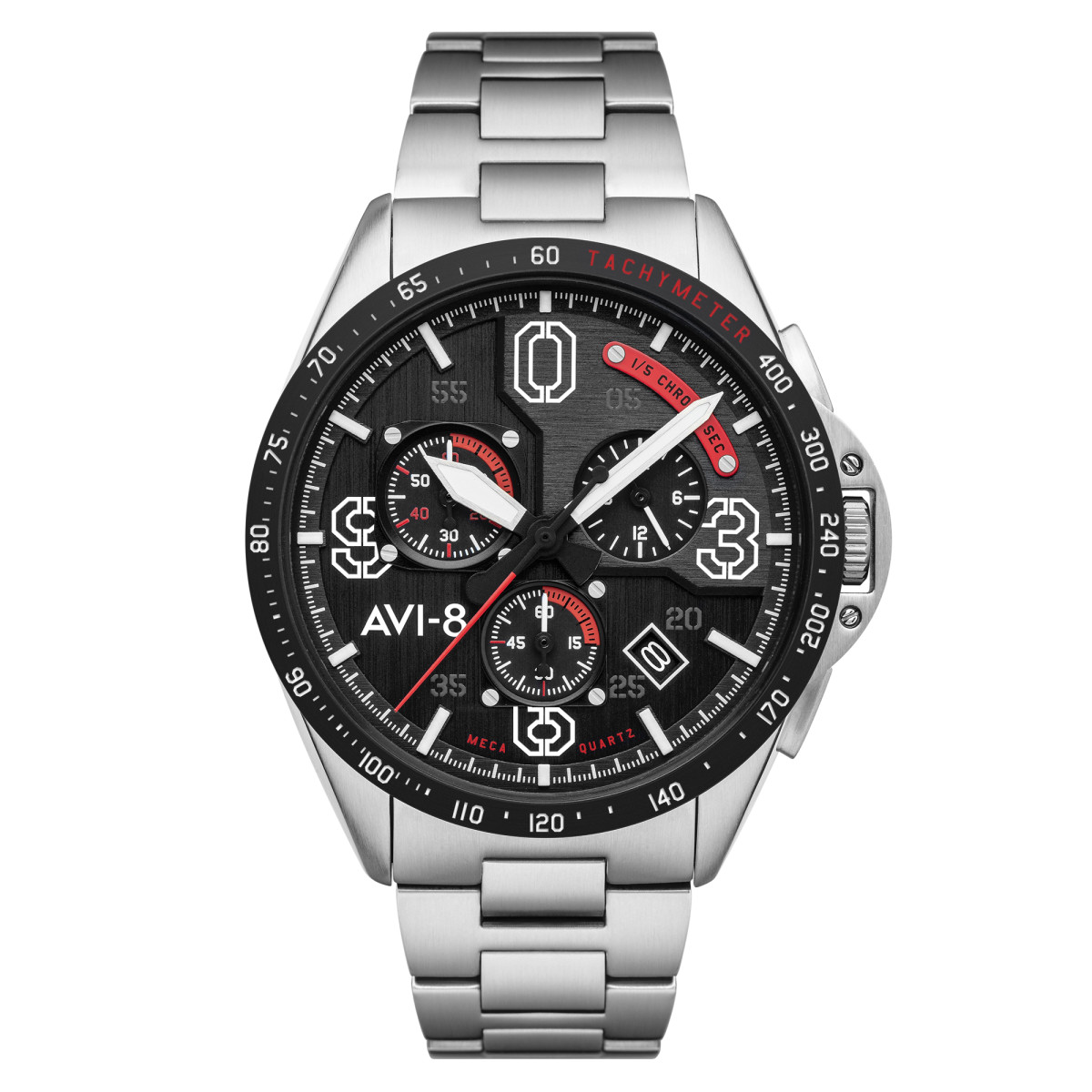 Montre AVI-8 P-51 MUSTANG méca-quartz chronographe cadran noir Montre AVI-8 P-51 Mustang - Quartz Chronographe - AV-4077-11