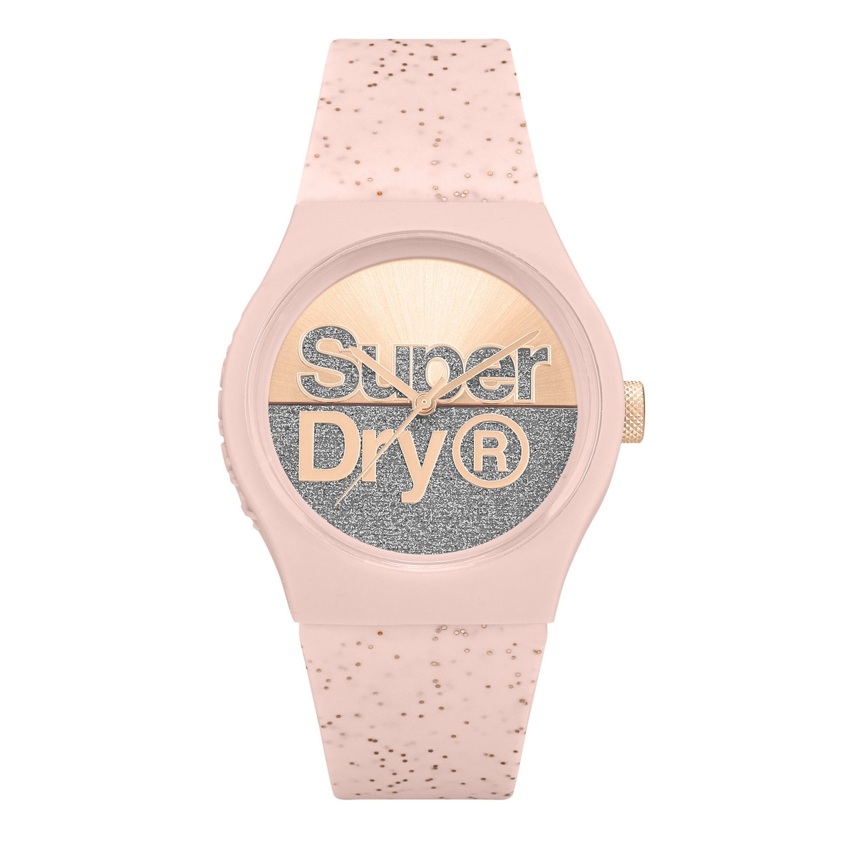 Montre femme Superdry Urban Shine - cadran doré rose - bracelet rose