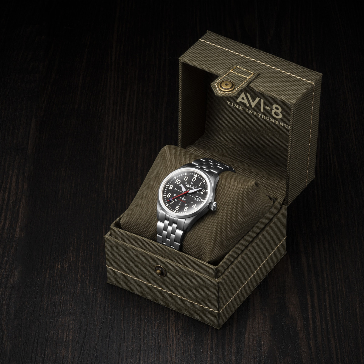 Montre AVI-8 FLYBOY LAFAYETTE automatique cadran noir Montre AVI-8 Flyboy Lafayette - Automatique - AV-4075-11