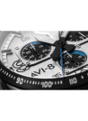 Montre AVI-8 P-51 MUSTANG méca-quartz chronographe - cadran blanc - bracelet noir
