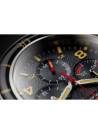 Montre Spinnaker FLEUSS Chrono - cadran noir - bracelet cuir noir et silicone rouge