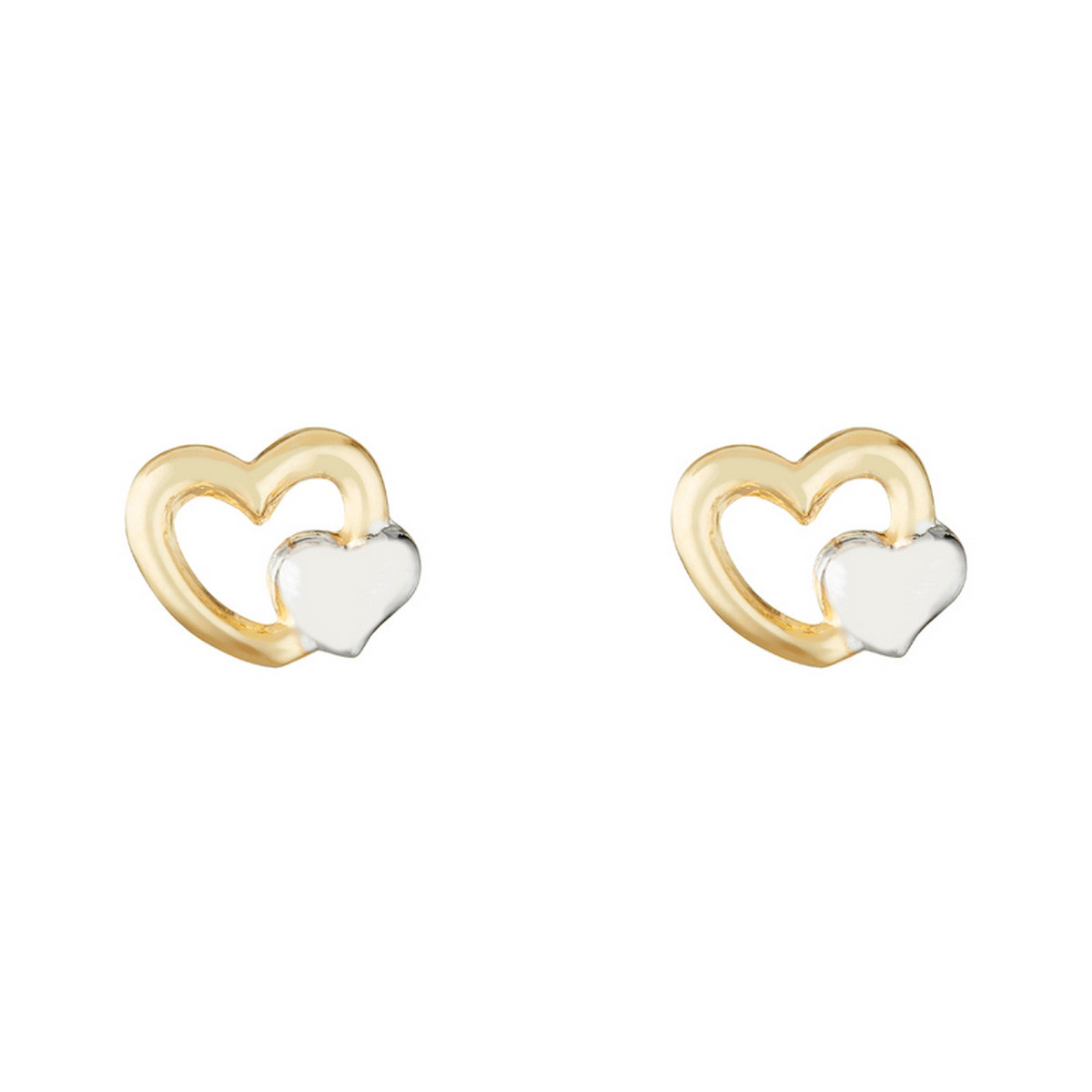 boucle oreille enfant fille Boucles d'oreilles enfant Coeurs Or Bicolore