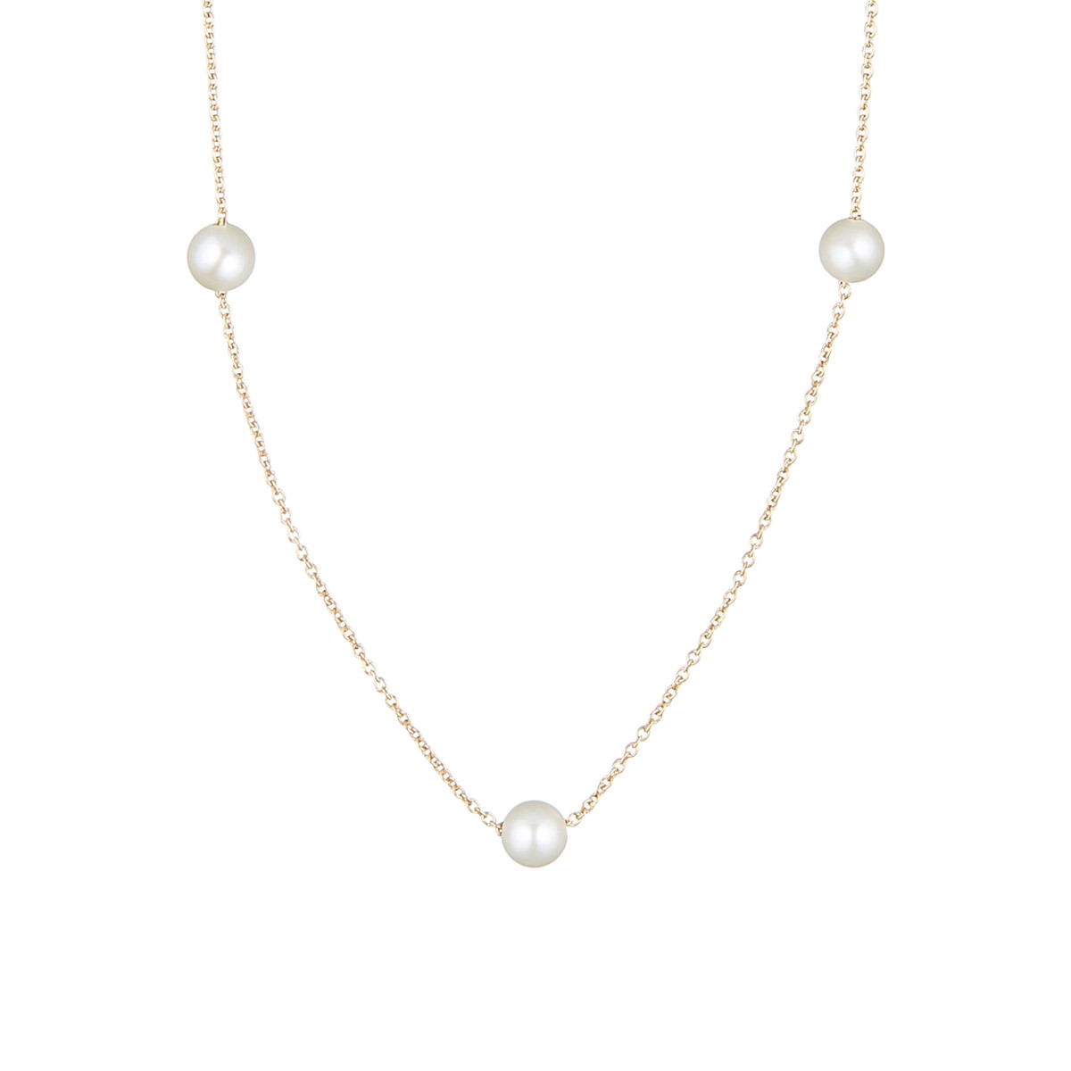 Collier Or jaune 375/1000 et perles Collier "Scintillement" Or jaune