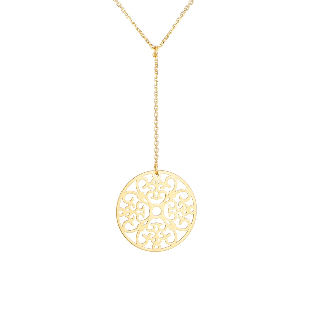 Collier médaille ajourée rosace en or jaune Collier "Joie" Or jaune