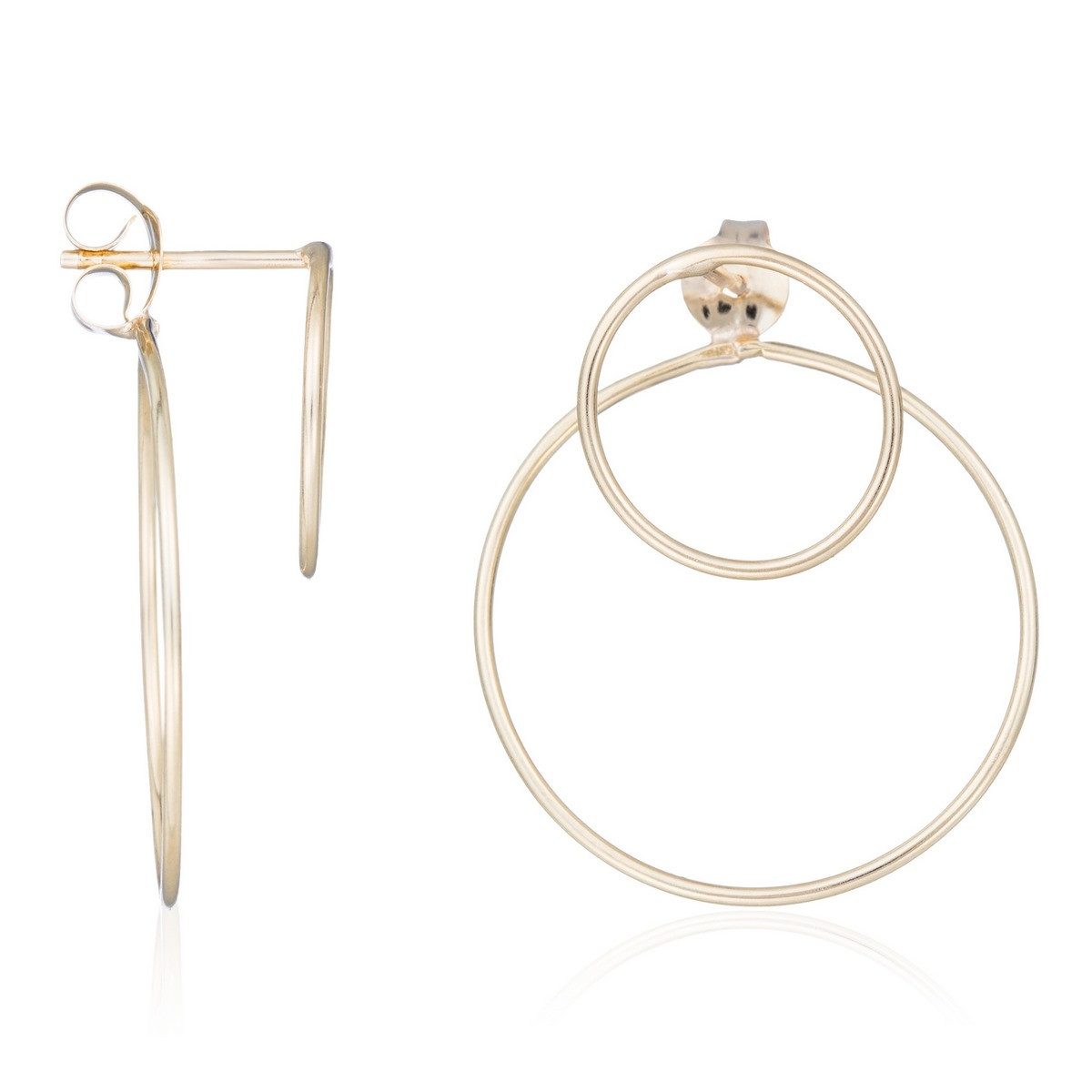 Boucles d'oreilles Or jaune 375/1000 Duo cerclés " Duo cerclés "Boucles d'oreilles Or jaune