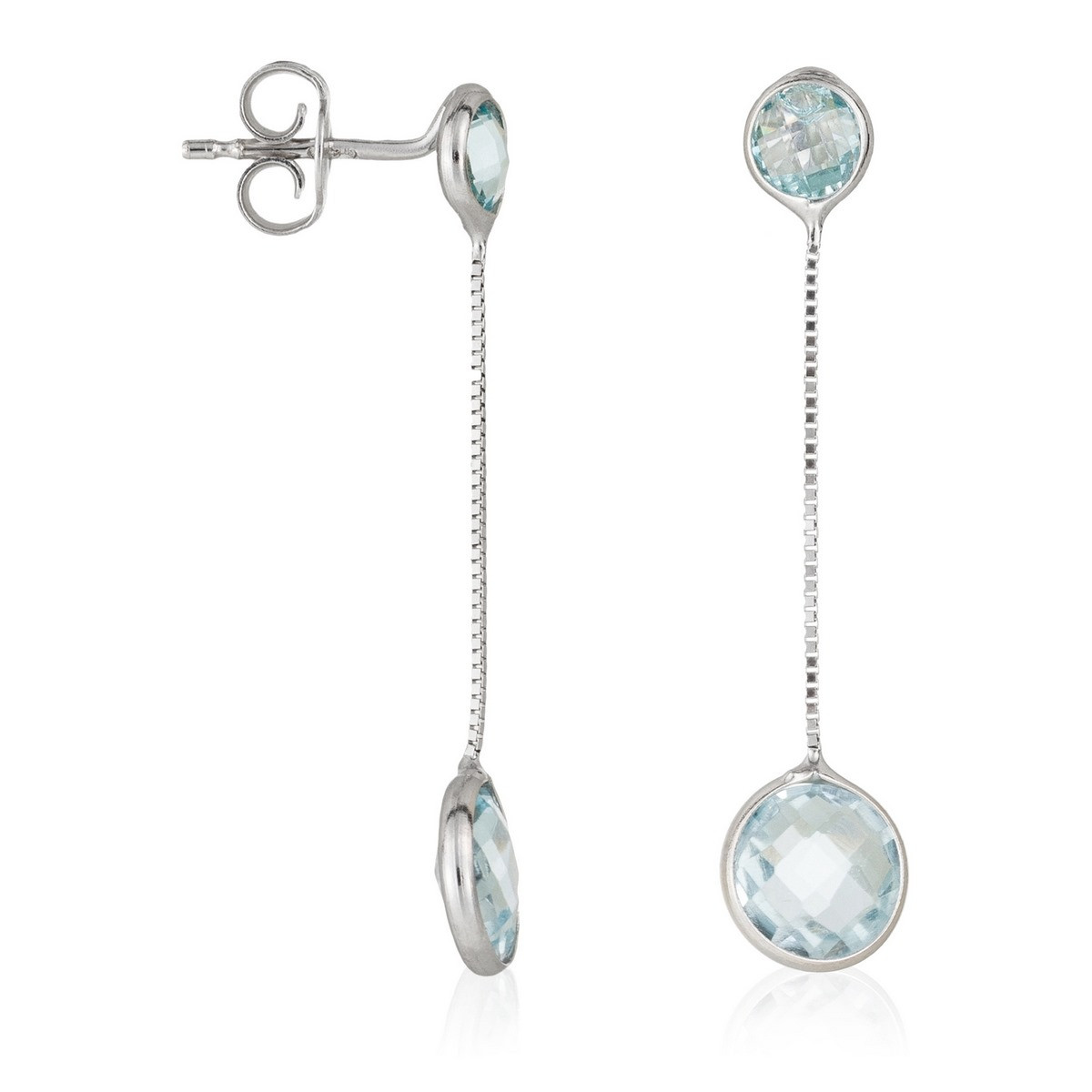 Boucles d'oreilles douce topaze bleu Or blanc Boucles d'oreilles DOUCE TOPAZE"Cascadeur"