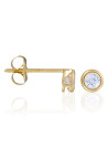 Boucles d'oreilles Or jaune 375/1000 et zirconium