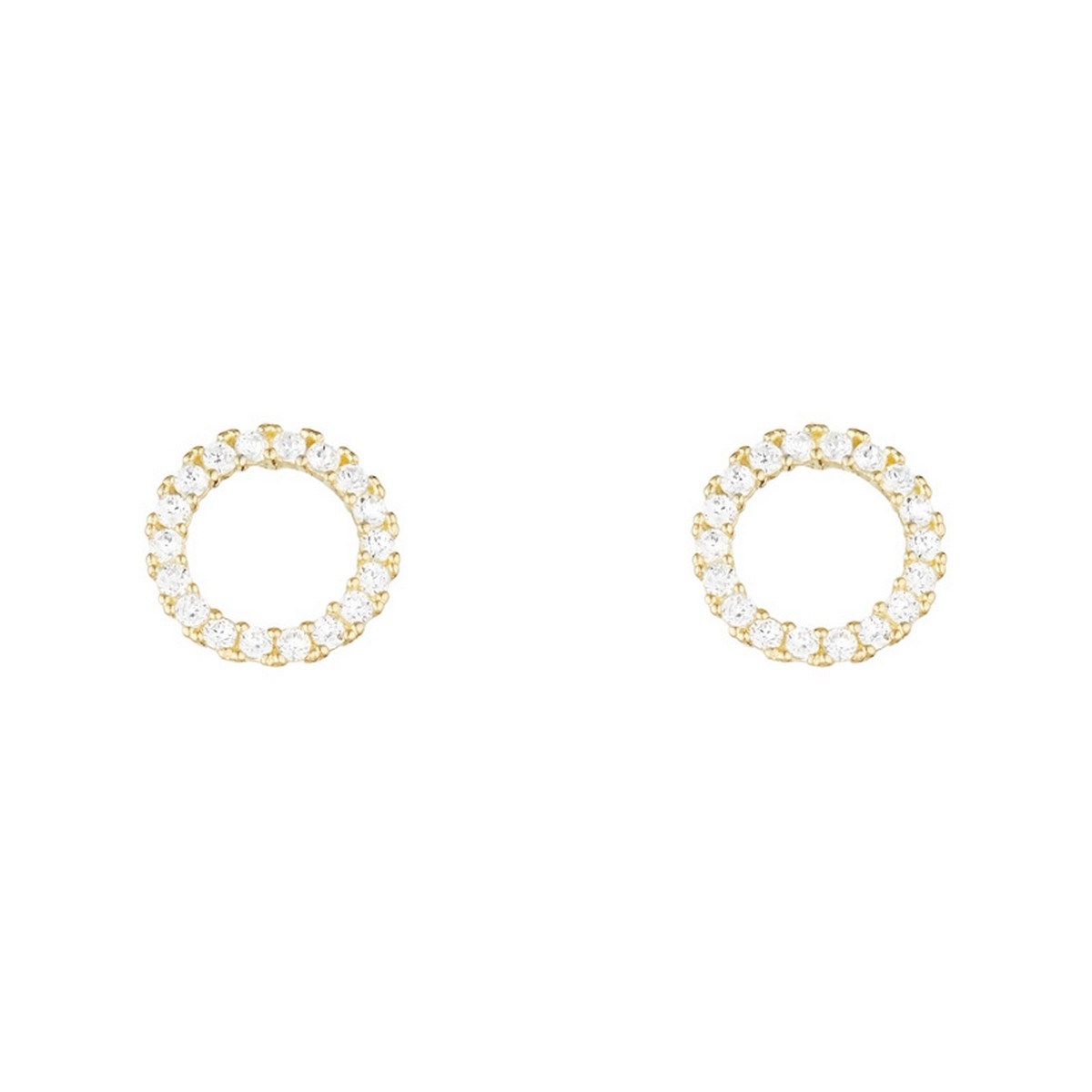 Boucles d'oreilles Or jaune 375/1000 et zirconium Boucles d'oreilles "Nacré" Or jaune