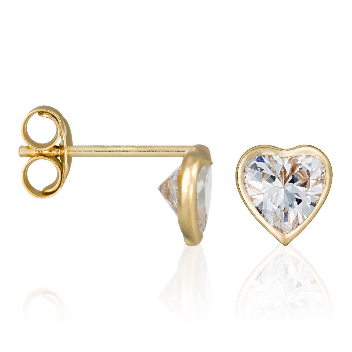 Boucles d'oreilles Or jaune 375/1000 et zirconium Boucles d'oreilles "Fée" Or jaune