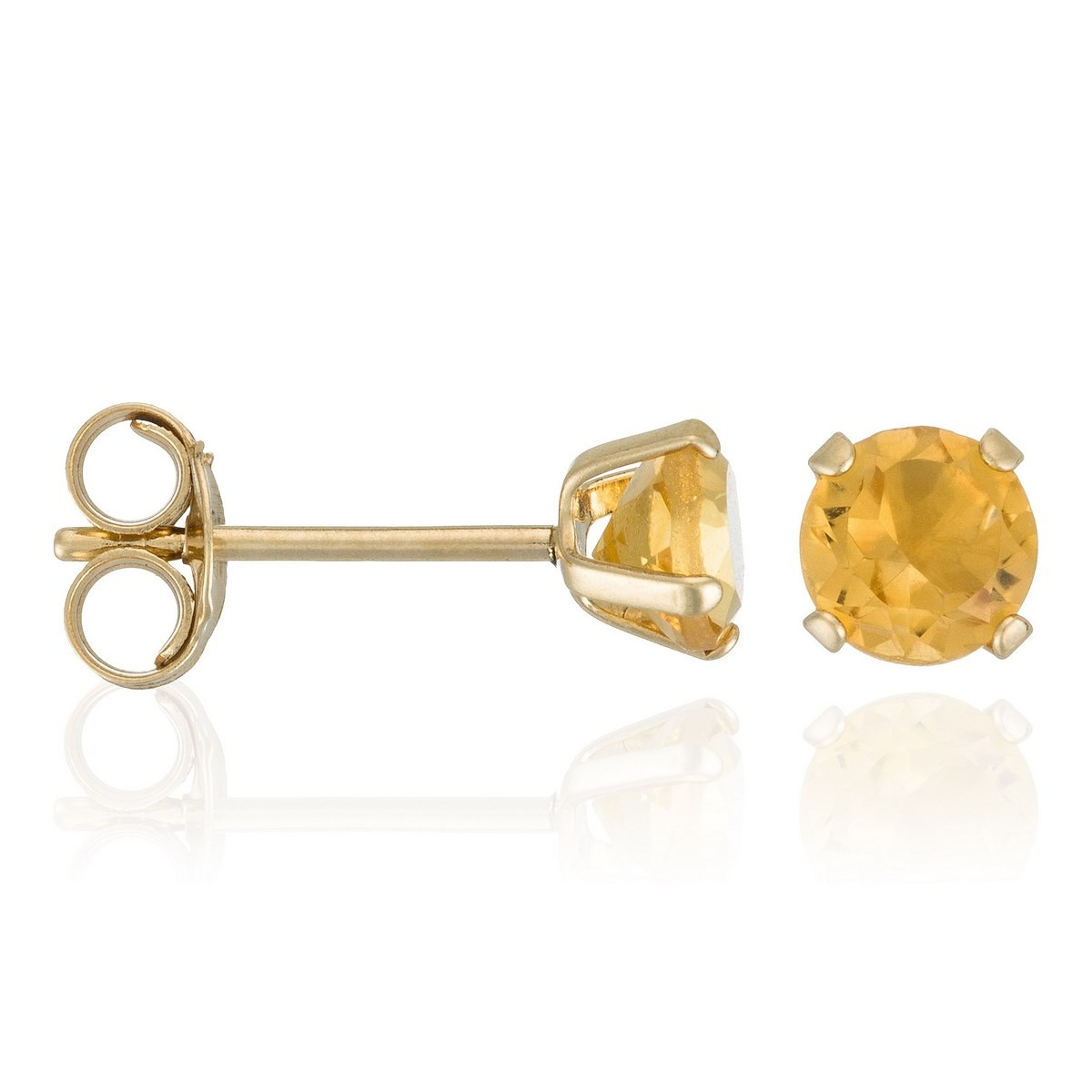 Boucles d'oreilles citrine Or jaune citrine Boucles d'oreilles "Efflorescence" Or jaune