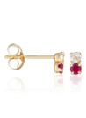 Boucles d'oreilles Or jaune topaze et rubis