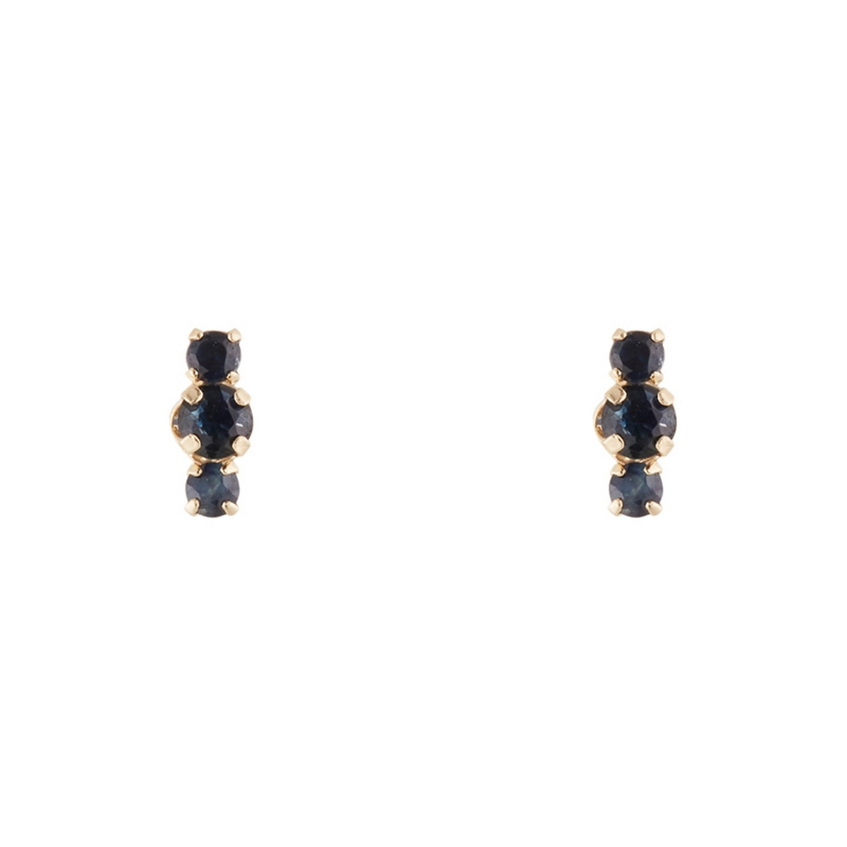 Boucles d'oreilles Or jaune 375/1000 et pierres saphir bleu Boucles d'oreilles Or jaune et pierres