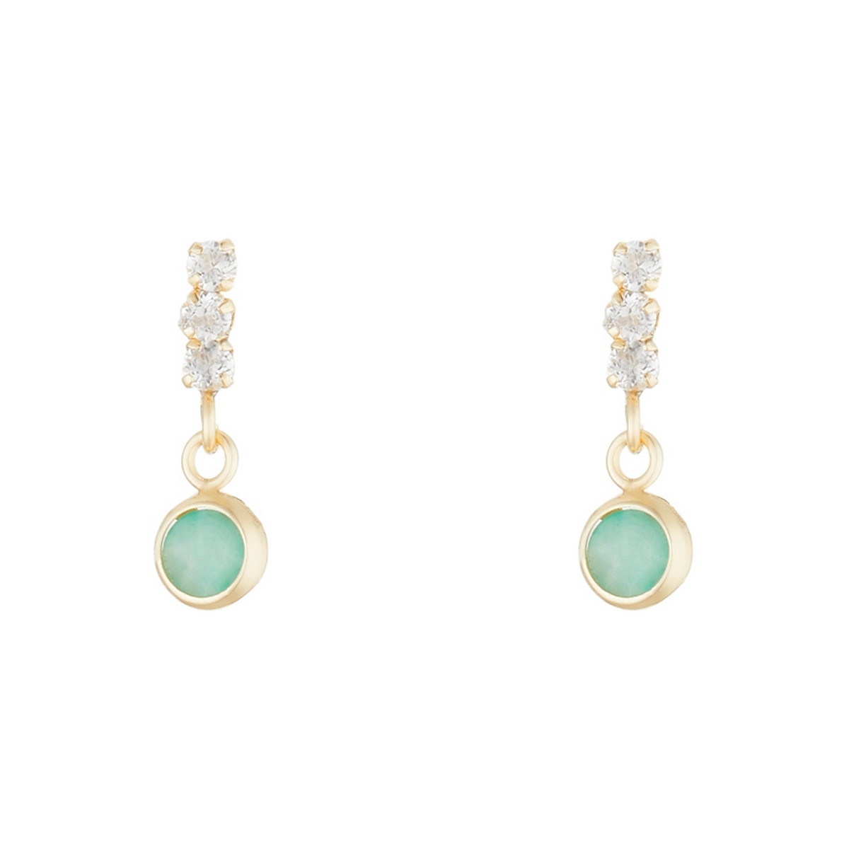 Boucles d'oreilles Or jaune 375/1000 et pierres Boucles d'oreilles "Beauté" Or jaune