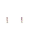 Boucles d'oreilles Or jaune  pierres de topaze et d'améthyste