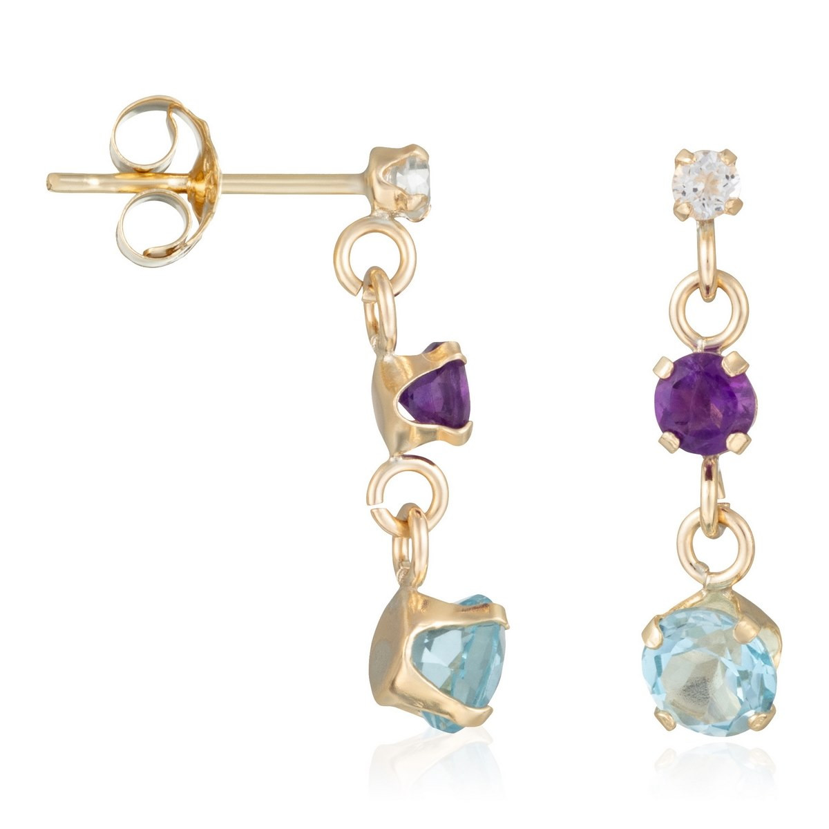 Boucles d'oreilles Or jaune 375/1000 et pierres Boucles d'oreilles Or jaune et pierres