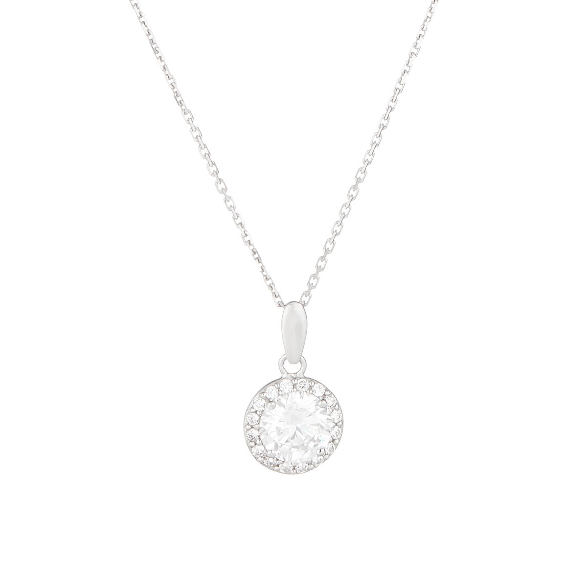 Pendentif Or blanc 375/1000 et zirconium Pendentif Or blanc 375/1000 et zirconium