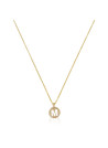 Pendentif médaille initiale ajourée Lettre M en or jaune 9k