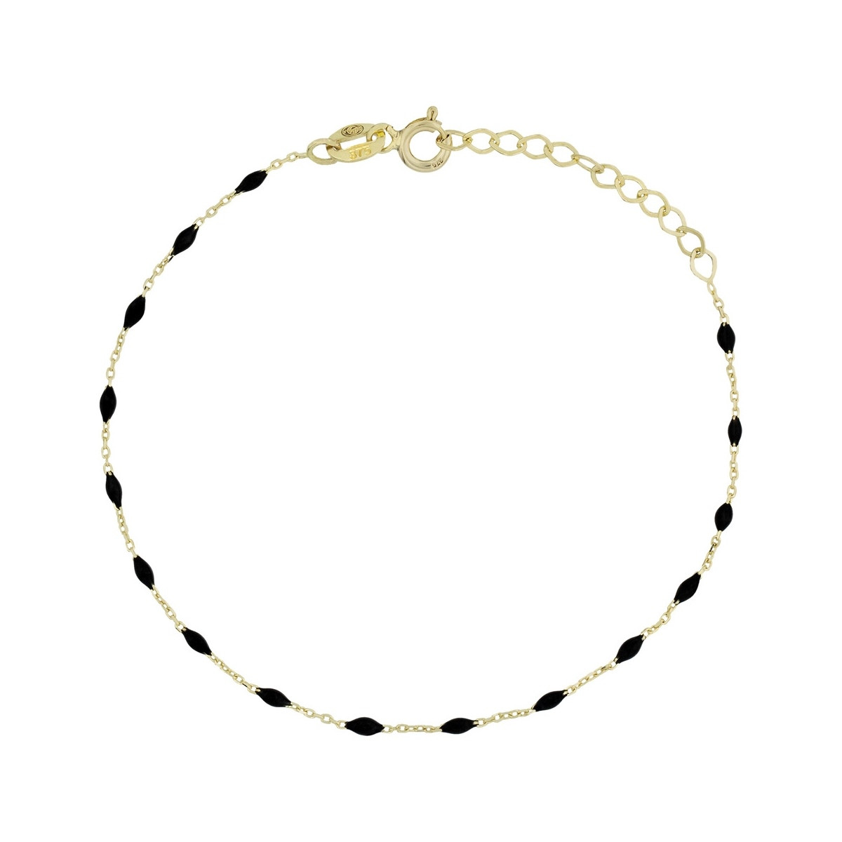 Bracelet "Perlé d'Émail Noir" Or jaune