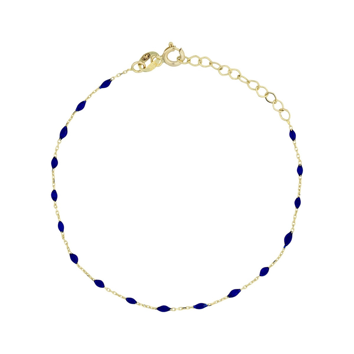 Bracelet "Perlé d'Émail Bleu" Or jaune