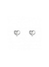 Boucles d'oreilles Or blanc 375/1000 et zirconium