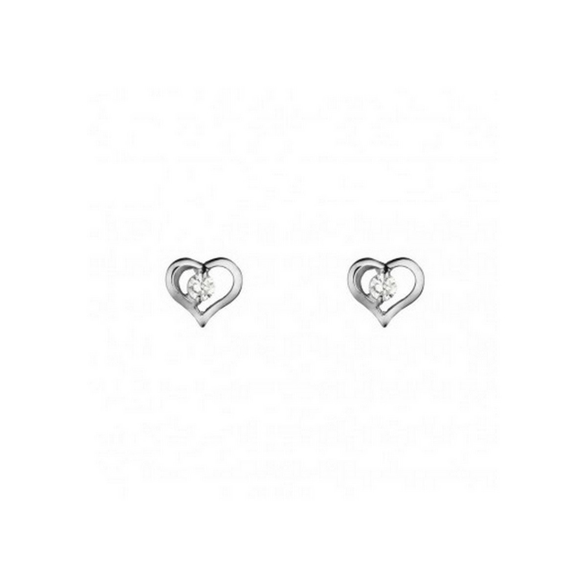 Boucles d'oreilles Or blanc  et zirconium