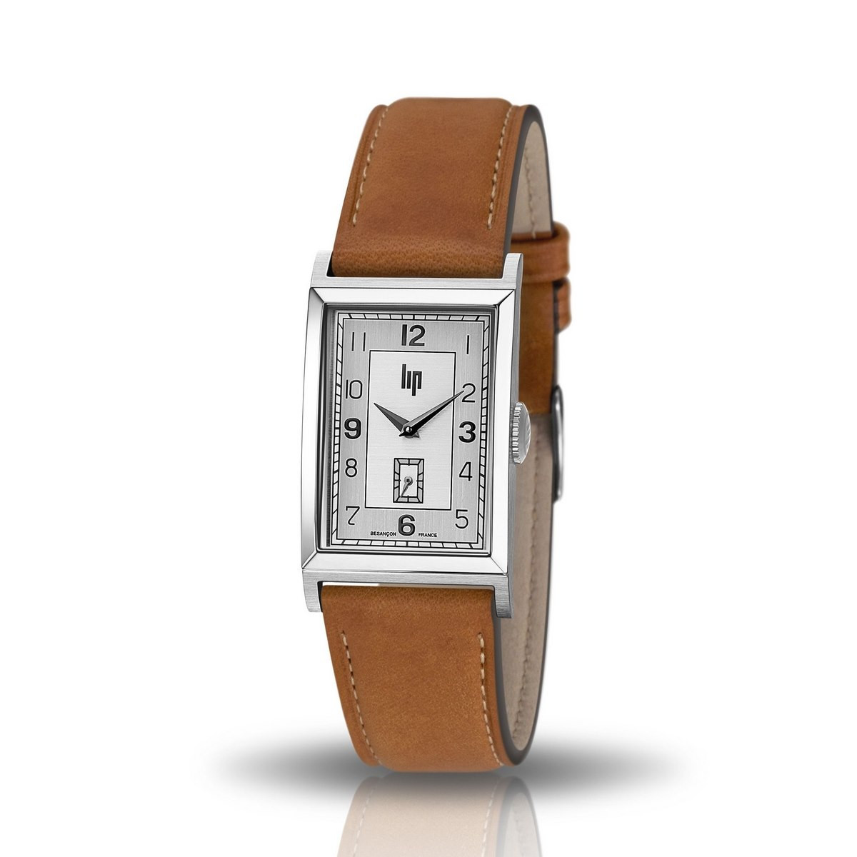 Montre homme Lip "CHURCHILL" 23.5 mm x 41.5 mm cadran argenté quartz Montre homme Lip "CHURCHILL" 23.5 mm x 41.5 mm cadran argenté - 671276 quartz