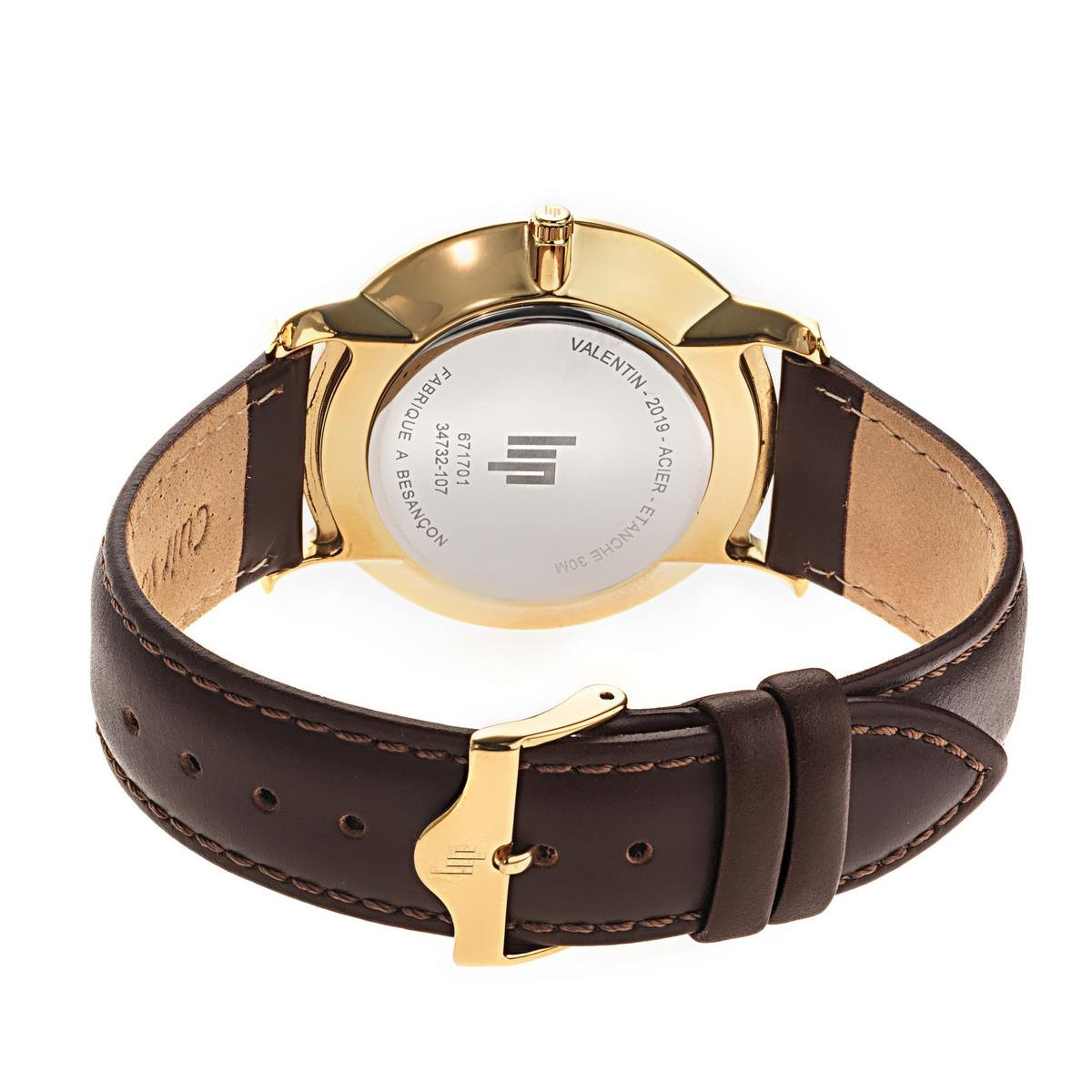 Montre mixte Lip "VALENTIN" 39 mm cadran argenté - 671701 quartz