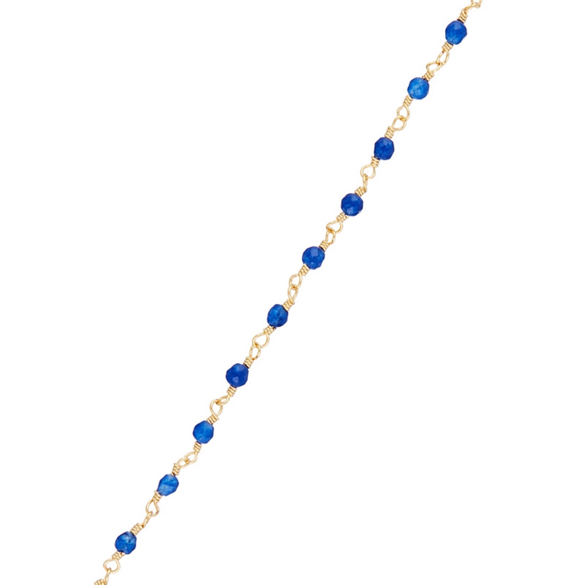 Bracelet doré orné de Jade bleue