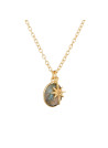 Collier doré et labradorite grise